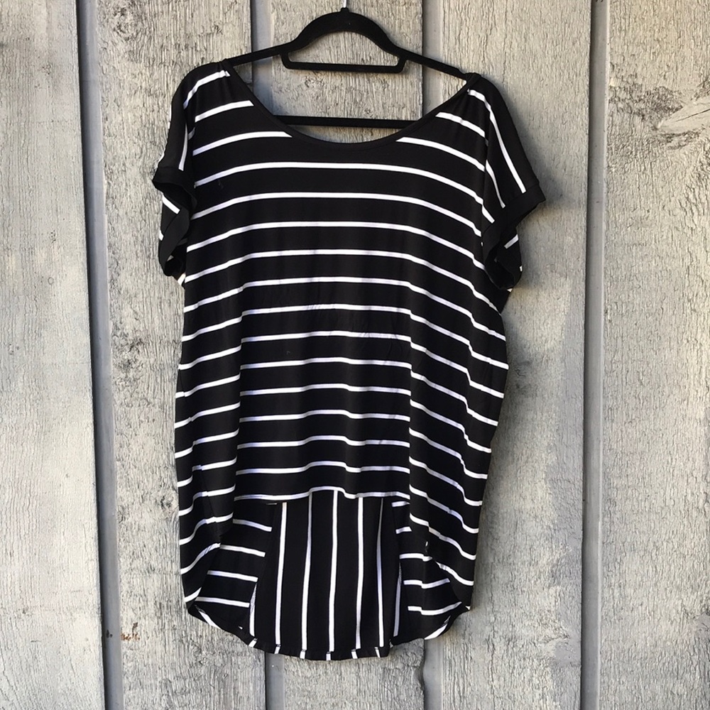 Cable and gauge striped top